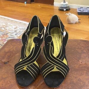 Black and Gold Women's Heels